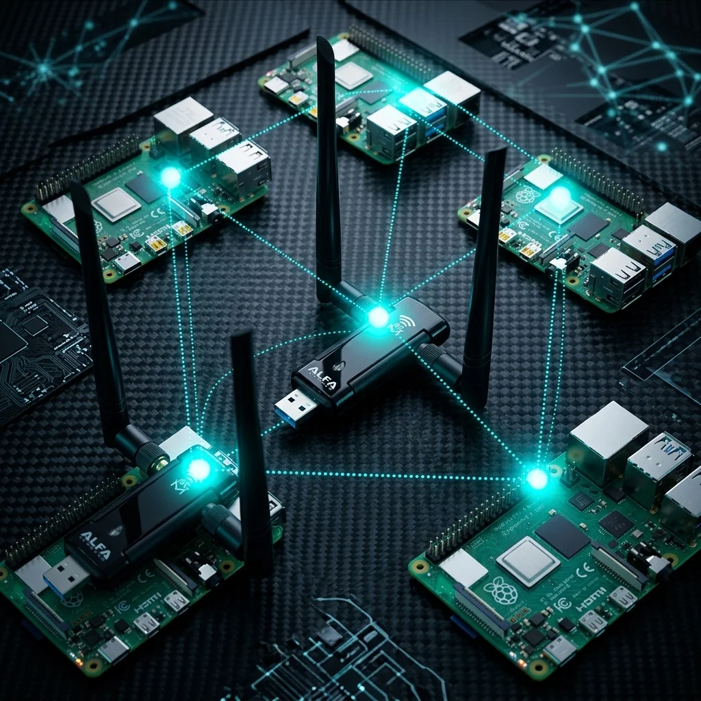 ALFA AWUS036ACM: IBSS Ad Hoc und 802.11s Mesh-Netzwerk auf Raspberry Pi mit MT7612U aktivieren