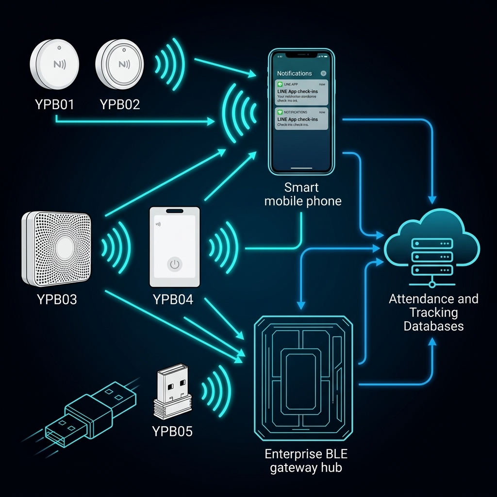 BLE Beacon System Topology Diagram