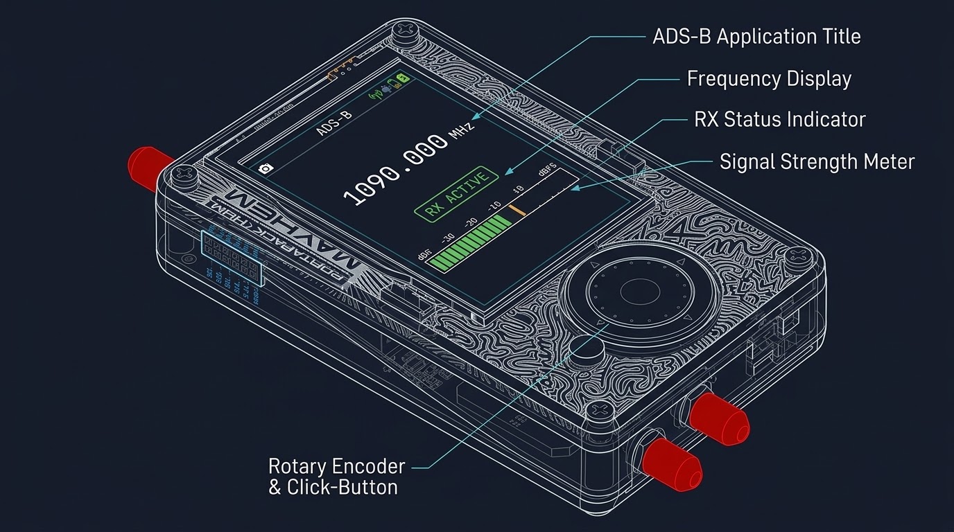 ADS-B app open on H4M and listening on 1090 MHz